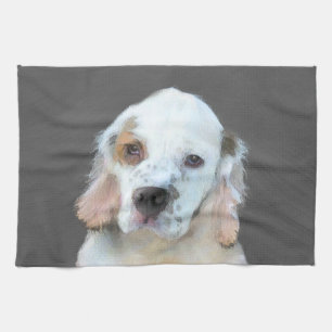 Clumber Spaniel Painting - Cute Original Dog Art Towel
