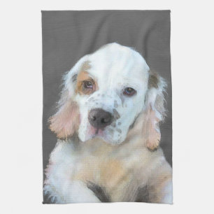 Clumber Spaniel Painting - Cute Original Dog Art Towel