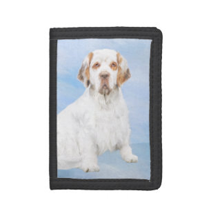 Clumber Spaniel Painting - Cute Original Dog Art Trifold Wallet