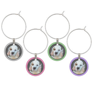 Clumber Spaniel Painting - Cute Original Dog Art Wine Charm
