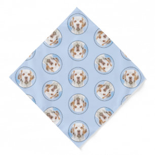 Clumber Spaniel Painting Cute Original Pet Dog Art Bandana