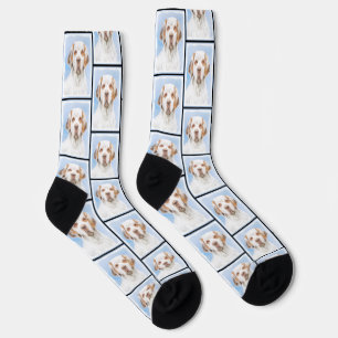Clumber Spaniel Painting Cute Original Pet Dog Art Socks