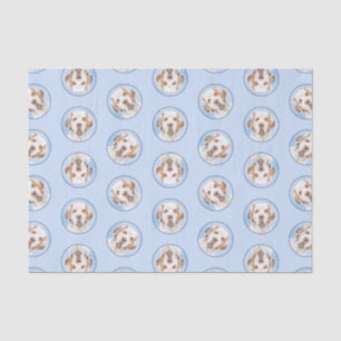 Clumber Spaniel Painting Cute Original Pet Dog Art Tissue Paper