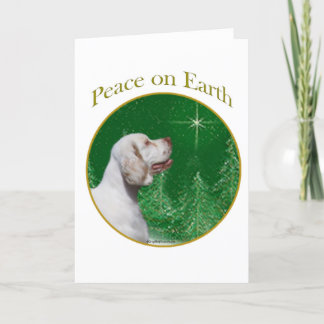 Clumber Spaniel Peace Holiday Card