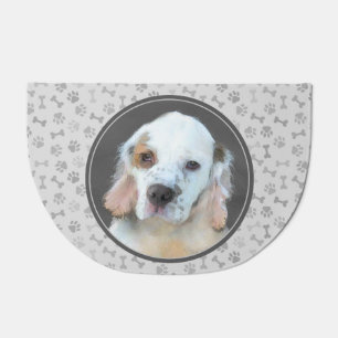 Clumber Spaniel Puppy Painting - Original Dog Art Doormat