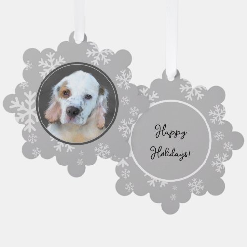 Clumber Spaniel Puppy Painting _ Original Dog Art Ornament Card