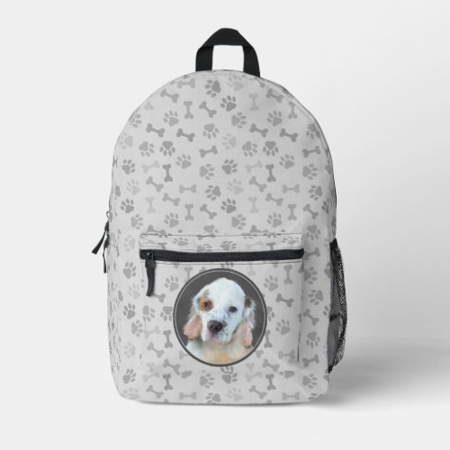 Clumber Spaniel Puppy Painting _ Original Dog Art Printed Backpack