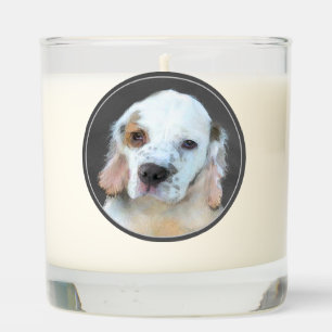 Clumber Spaniel Puppy Painting - Original Dog Art Scented Candle