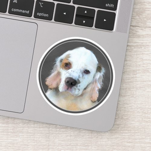Clumber Spaniel Puppy Painting _ Original Dog Art Sticker