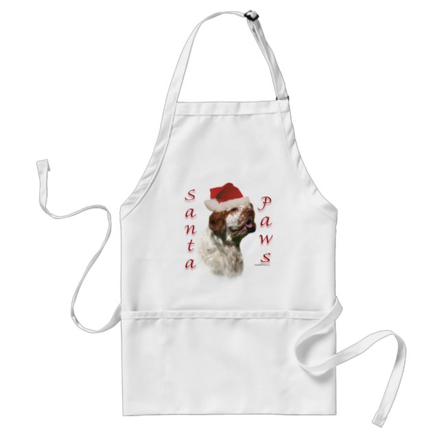 Clumber Spaniel Santa Paws Adult Apron (Front)