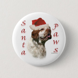 Clumber Spaniel Santa Paws Pinback Button