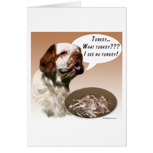 Clumber Spaniel Turkey Cards (Front)