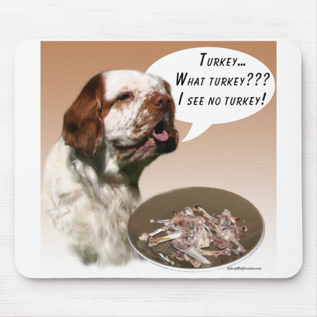 Clumber Spaniel Turkey Mouse Pad (Front)