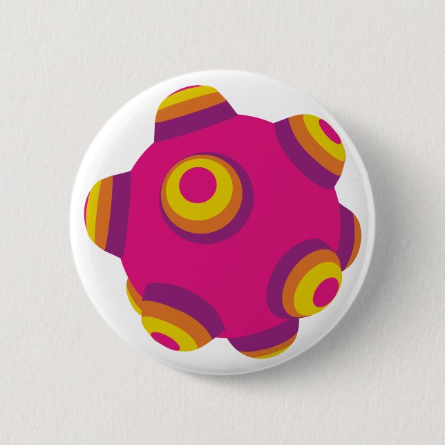 ClumpBubble Pink Purple Orange Button (Front)