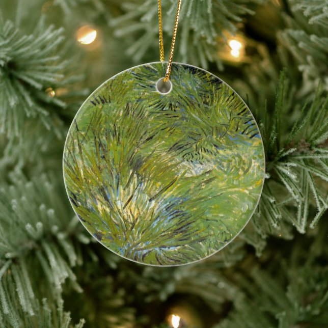 Clumps of Grass by Vincent van Gogh Ceramic Ornament (Tree)