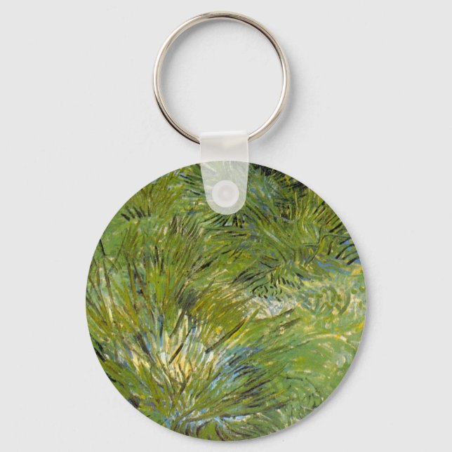 Clumps of Grass by Vincent van Gogh Keychain (Front)