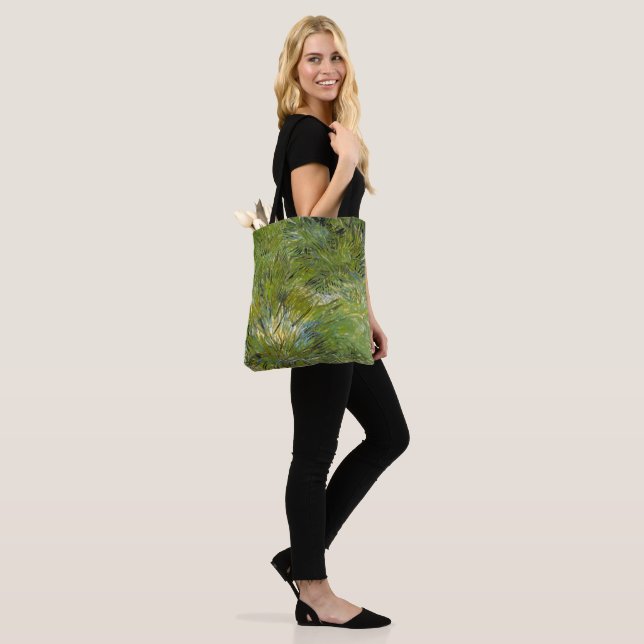 Clumps of Grass by Vincent van Gogh Tote Bag (On Model)