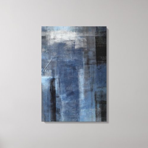 Clumsy Blue and Grey Abstract Art Canvas Print
