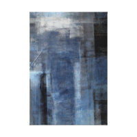 'Clumsy' Blue and Grey Abstract Art Canvas Print