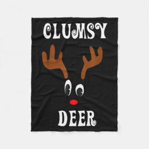 Clumsy Christmas Reindeer Angler Hunt Deer Elk Fleece Blanket