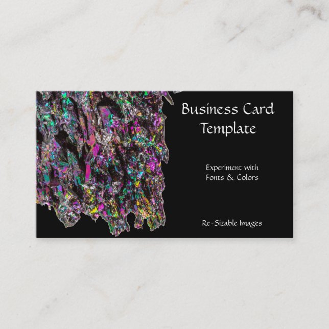 Cluster Carborundum Gemstone Mineral Business Card (Front)