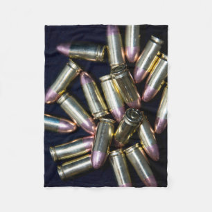 Cluster of 9mm Ammo Fleece Blanket