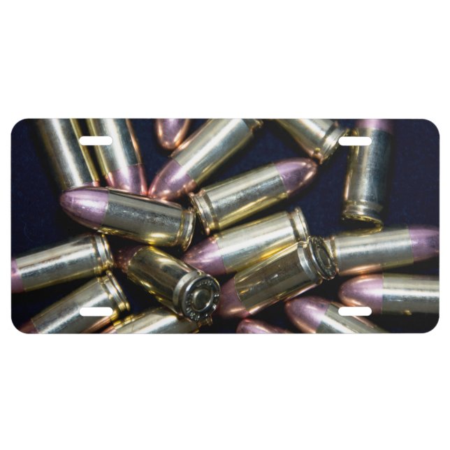 Cluster of 9mm Ammo License Plate (Front)