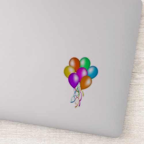 Cluster of Bright Festive Balloons Streamers Sticker