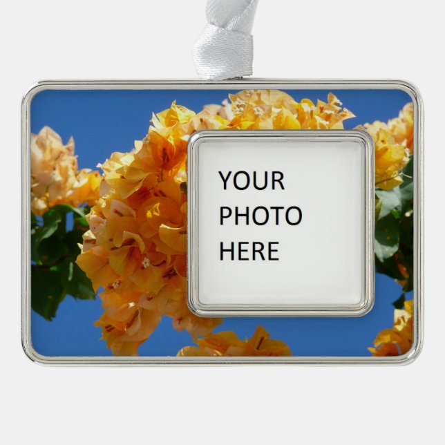Cluster of Golden Bougainvillea Floral Christmas Ornament (Front)