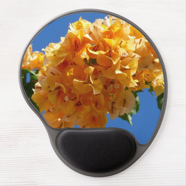 Cluster of Golden Bougainvillea Floral Gel Mouse Pad (Front)