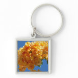 Cluster of Golden Bougainvillea Floral Keychain