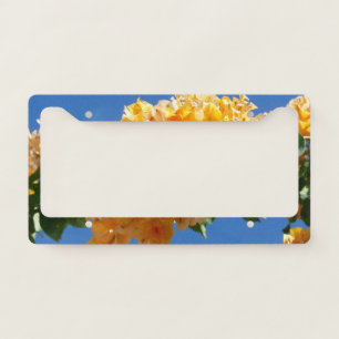 Cluster of Golden Bougainvillea Floral License Plate Frame