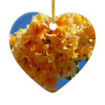 Cluster of Golden Bougainvillea Tropical Floral Ceramic Ornament