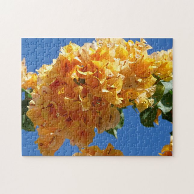 Cluster of Golden Bougainvillea Tropical Floral Jigsaw Puzzle (Horizontal)
