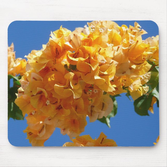 Cluster of Golden Bougainvillea Tropical Floral Mouse Pad (Front)