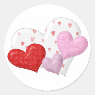 Cluster of Hearts Classic Round Sticker
