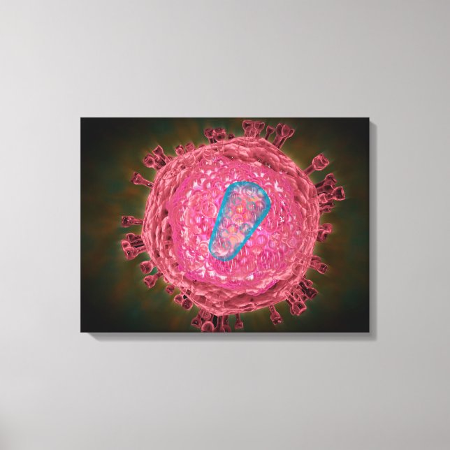 Cluster Of HIV Virus 2 Canvas Print (Front)