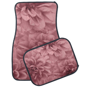 Cluster of ight Mauve Dahlias Floral Car Floor Mat