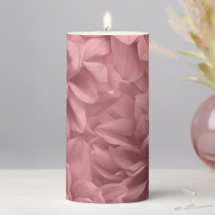 Cluster of ight Mauve Dahlias Floral Pillar Candle