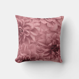 Cluster of ight Mauve Dahlias Floral Throw Pillow