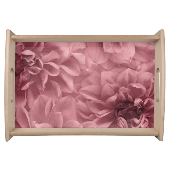 Cluster of Light Mauve Dahlia Flowers Serving Tray (Front)