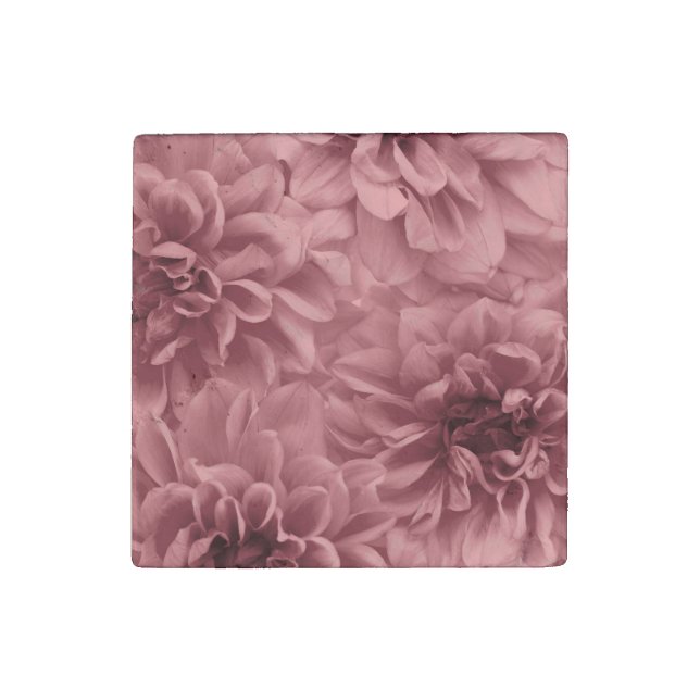 Cluster of Light Mauve Dahlia Flowers Stone Magnet (Front)