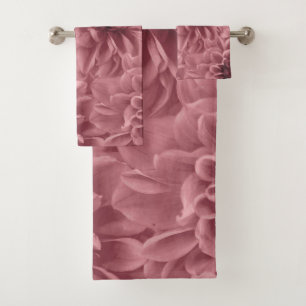 Cluster of Light Mauve Dahlias Floral Bath Towel Set