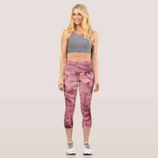 Cluster of Light Mauve Dahlias Floral Capri Leggings