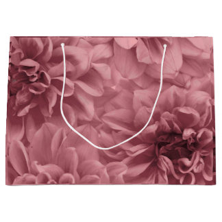 Cluster of Light Mauve Dahlias Floral Large Gift Bag