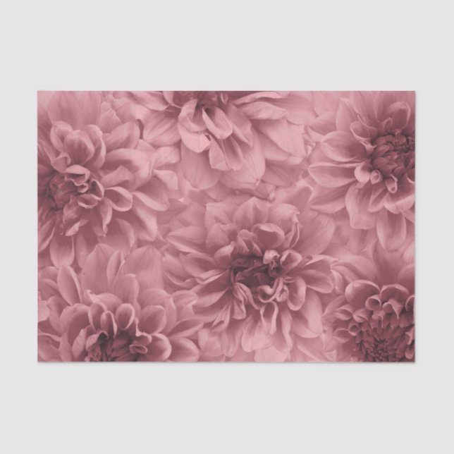 Cluster of Light Mauve Dahlias Floral Tissue Paper (Front)