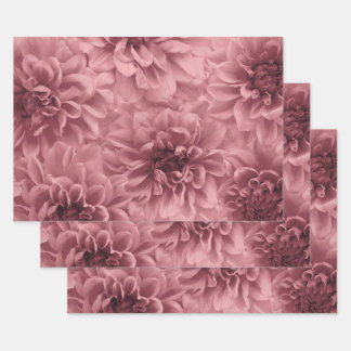 Cluster of Light Mauve Dahlias Floral Wrapping Paper Sheets