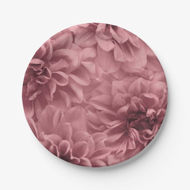 Cluster of light Mauve Dahlias Paper Plates (Front)