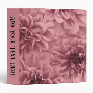 Cluster of Light Mauve / Pink Dahlia Flowers 3 Ring Binder