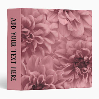 Cluster of Light Mauve / Pink Dahlia Flowers 3 Ring Binder